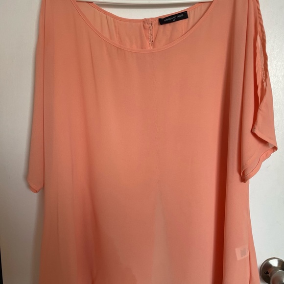 Fashion to Figure Sheer Open Back Blouse - Size 2X - Picture 4 of 15